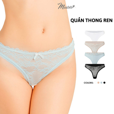 MUSTOTO Quần Lót Nữ Ren Thong Lọt Khe Lưng Thấp Foxglove (MQ05)