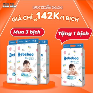 [3 BỊCH TẶNG 1 BỊCH] Tã Bỉm BEBEBOO Nhật Bản size NB80/S70/M60/L50/XL46/XXL42/XXXL40, tã bỉm ngày đêm cho bé