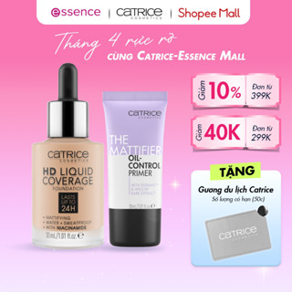 Bộ đôi makeup Catrice kiềm dầu giảm dầu tối ưu kem nền Catrice HD, kem lót Catrice Prime 30ml
