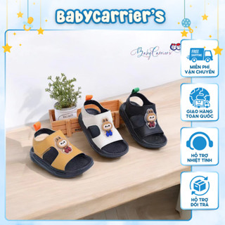 Dép Quai Hậu Đi Học Hở Mũi Labubu Có Đèn Cho Bé Trai Bé Gái, Giày Sandal Bé Trai Chất Da Mềm Đế Cao Su Dẻo Chống Trượt