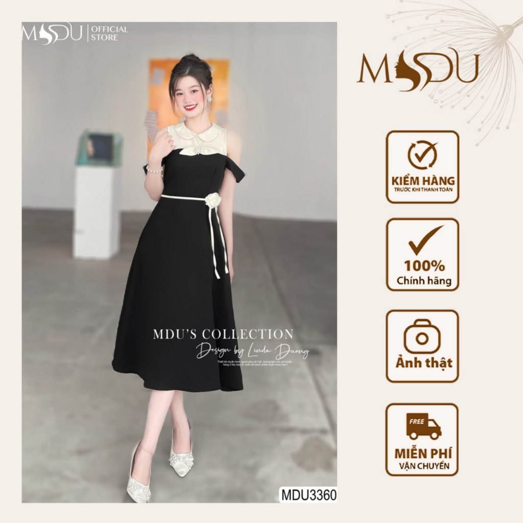 Váy Đi Tiệc MDU3360 Thiết Kế Xòe Nhẹ Chất Liệu Mango Ý Mền Mịn Từ MDU K64-D1-2