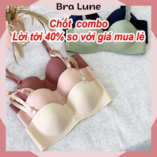 Set 3 áo lót nữ đúc su cúp ngang nâng ngực đệm bàn tay dày 2cm mã 17 Bra Áo Ngực Cúp Ngực