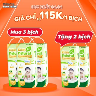 [3 BỊCH TẶNG 2 BỊCH] Tã Bỉm KITIN NATURAL thương hiệu Việt, thấm hút 1200ml, size NB56/S50/M44/L40/XL38/2XL36/3XL
