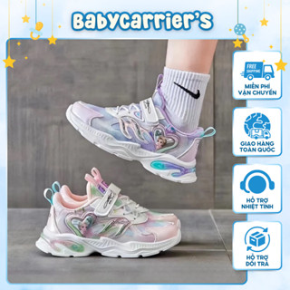 Giày Thể Thao Elsa Có Đèn Siêu Nhẹ Cho Bé Gái, Lót Dày Êm Chân, Lòng Đế Thông Hơi Thoáng Khí, Giày Đi Học Đi Chơi Bé Gái