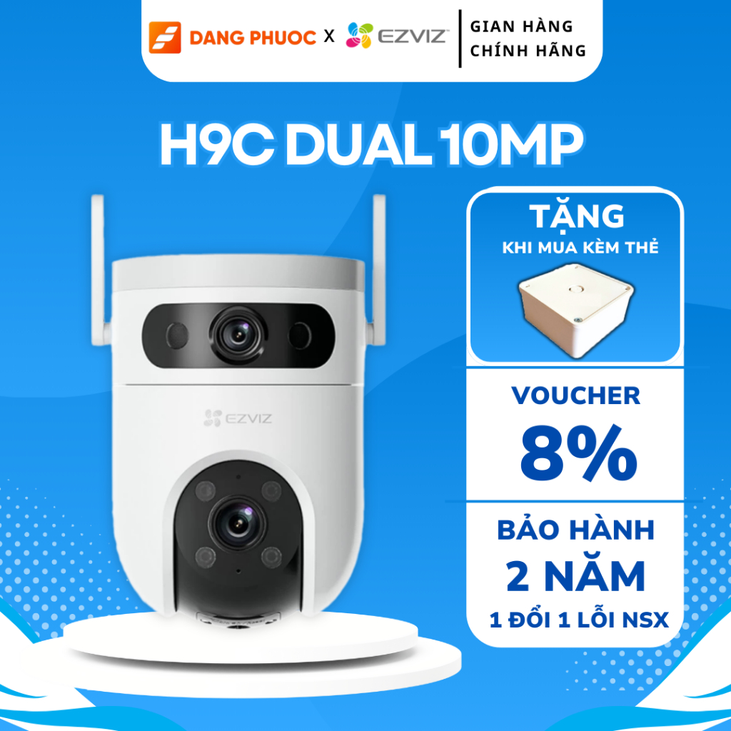Camera 2 mắt ngoài trời EZVIZ H9C 6MP/10MP 2K/3K đàm thoại 2 chiều. quay quét 360 độ, Al theo dõi