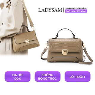  Túi Xách Tay Nữ Da Thật Cao Cấp Phong Cách Satchel Vân Da Dập Nổi Đeo Chéo Đeo Vai Size 24 LADYSAM LDS2552 