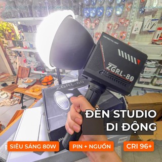  Đèn Studio Portable 80W trợ sáng quay chụp ngoài trời CRI 96+ dùng được cả nguồn và pin 10000mAh 