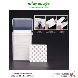 Giấy vệ sinh nắp keo, giấy lau khô đầu keo, giấy lau gel ( 200 miếng 1 hộp )