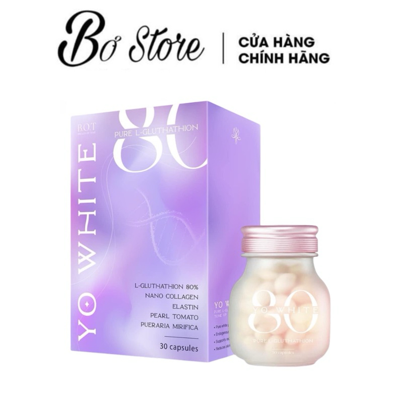 [PHÂN PHỐI CHÍNH HÃNG] Viên Uống Trắng Da Yo White 80, Viên Trắng Da Chống Nắng Nội Sinh Yo White 80