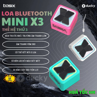 Loa Bluetooth Mini Basix X3 Bass Mạnh, Âm Lượng Lớn. Loa Cầm Tay Âm Thanh HIFI Sống Động, BH 6T