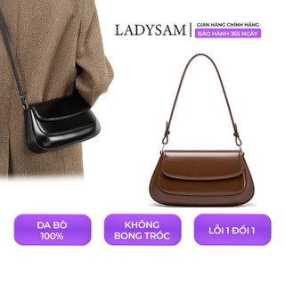  Túi Xách Nữ Yên Ngựa Đeo Vai Kẹp Nách Phong Cách Niche Basic Da Thật Cao Cấp Size 27 LADYSAM LDS2539 