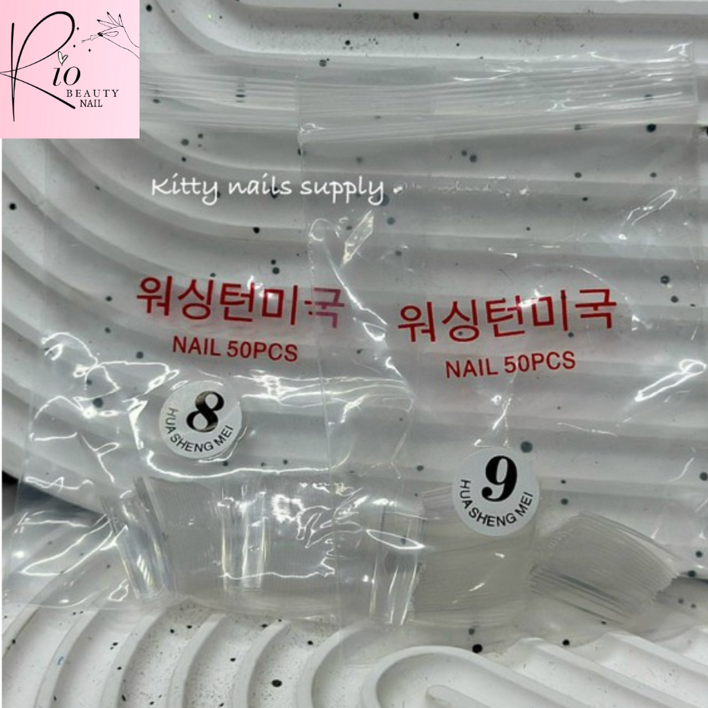 Móng típ hàn lẻ size 5-6-7-8-9 bịch 50 móng cho thợ nail mi spa - V&K Beauty