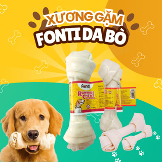 Xương gặm Fonti da bò sữa, Xương gặm cho chó gặm sạch răng bổ sung canxi vitamin hỗ trợ tiêu hóa