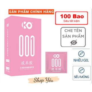  Bao Cao Su K0 - 001 siêu mỏng nhiều gel 2000mg HA bcs gia đình nhà nghỉ nội địa trung quốc hộp 100 bcs 
