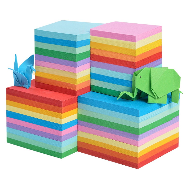 Tập Giấy Thủ Công Origami Nhiều Màu – Giấy Gấp Vuông, Giấy Màu DIY Cho Trẻ Em, Học Sinh, Handmade