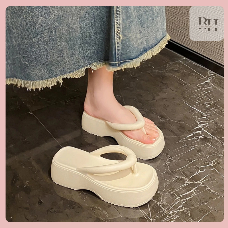 Dép Kẹp Nữ Đế Cao 5cm EVA Siêu Nhẹ ,Thời Trang, Êm Chân, Đi Biển Hot Trend TH888