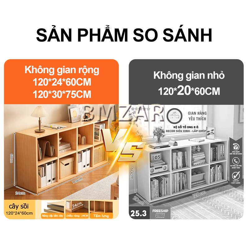 Bmzar Kệ sách lưu trữ mở với nhiều ngăn để lưu trữ đồ đạc được phân loại và tiết kiệm không gian | BigBuy360 - bigbuy360.vn