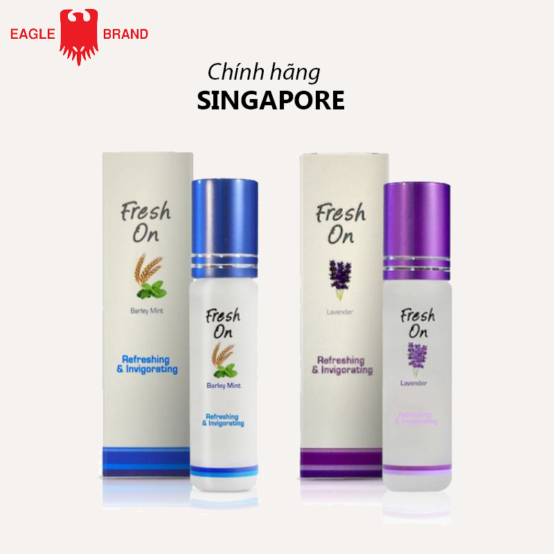 [Chính hãng Singapore] Fresh On Barley Mint Eagle 8ml - Dầu lăn giảm căng thẳng, mệt mỏi, say tàu xe