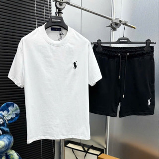 Bộ Đồ Nam Cộc Tay Mặc Hè RLX Áo Cotton Quần Gió Thêu Logo Hình Ngựa Chiến Binh Đơn Giản Dành Cho Boy Phố Đi Biển