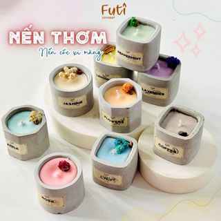 Nến Thơm Cốc Xi Măng Thư Giãn Mini, Candle Cup Handmade Tinh Dầu Thiên Nhiên