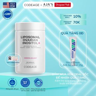 Viên uống cân bằng nội tiết tố Codeage Liposomal Ovarian Inositol 120 viên - ajaskinlab