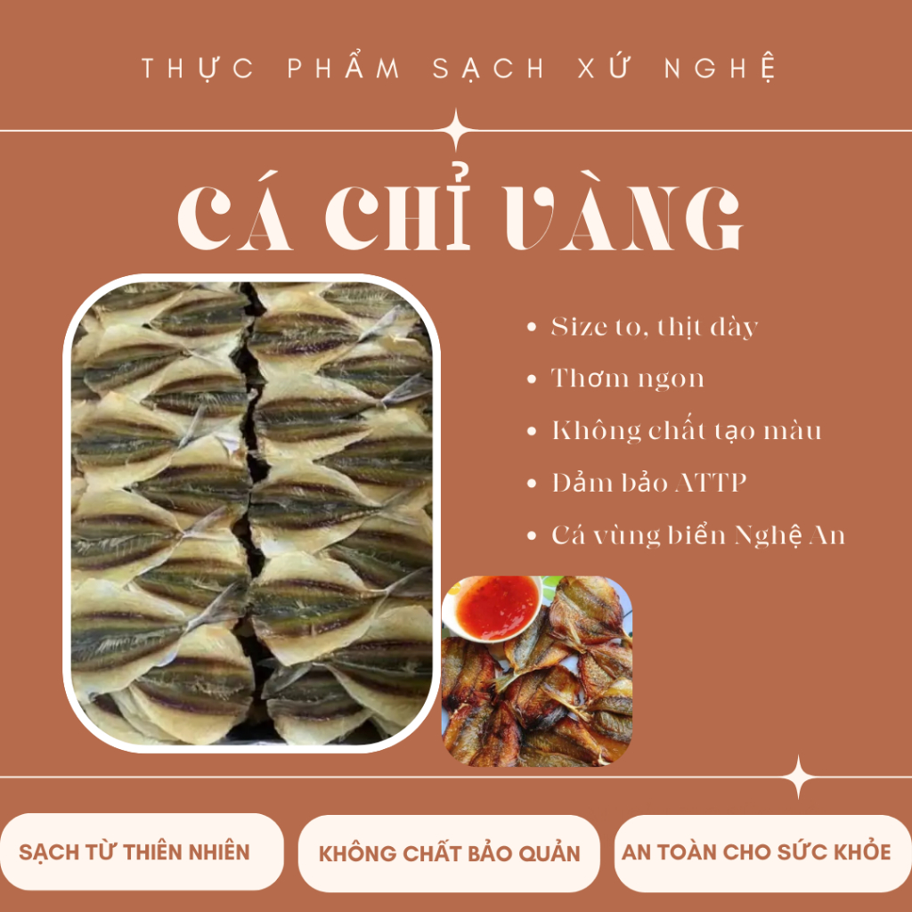 Cá chỉ vàng, cá chỉ vàng khô vừa ăn, ngon miệng, thịt thơm dai loại 1
