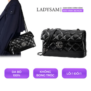 Túi Xách Chain Nữ Đeo Chéo Đeo Vai Vân Quả Trám Da Bò Mềm Mại Size 27 LADYSAM LDS2572