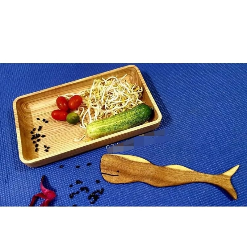 Thìa gỗ đảo trộn Salad hình cá heo, xẻng cá heo handmade