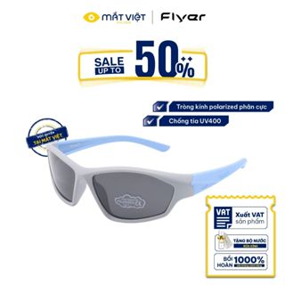 Kính Mát Trẻ em FLYER F51817 C17, Kính Mát Nhựa Teflon, Kính Mát Vuông, Mắt Kính Chính Hãng Mắt Việt