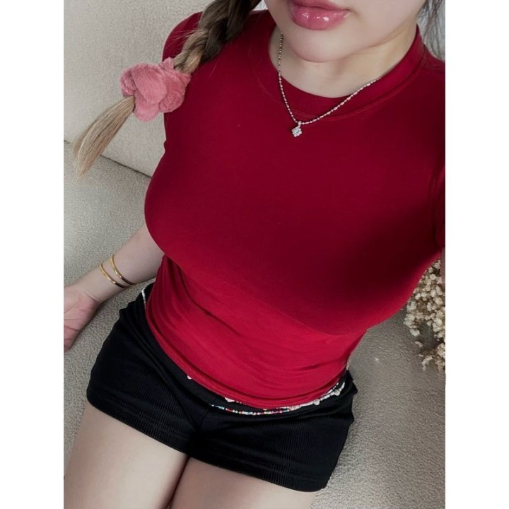 Áo thun nữ thắt eo ôm body chất thun cotton Hàn Quốc co dãn mát mẻ 12 Tháng Sáu.clothing-MA 208 | BigBuy360 - bigbuy360.vn