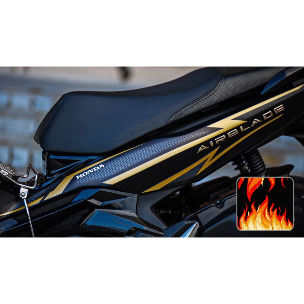 TEM RỜI vàng đồng tổ ong xám cho AirBlade AB đen nhám