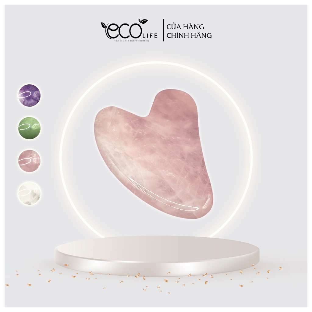 Guasha massage chất liệu đá thạch anh hồng tự nhiên