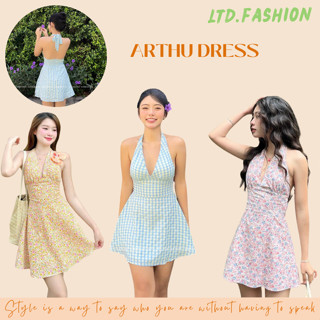ĐẦM HOA NHÍ CỔ YẾM CỘT DÂY PHÍA SAU - LTD.FASHION - ARTHU DRESS