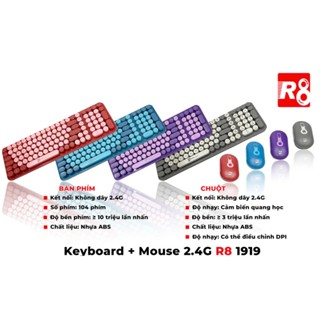 COMBO Bàn Phím VÀ Chuột Vi Tính Không Dây (2.4Ghz) R8 1919 , Đa Màu Sắc - Phù Hợp Cho Văn Phòng, Gia Đình
