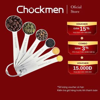  Bộ Thìa Đong CHOCKMEN Inox Cao Cấp Muỗng Đong Định Lượng Thìa Đo Lường Gia Vị Dùng Cho Làm Bánh Và Nấu Ăn 