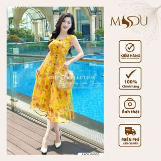 Váy Thiết Kế MDU3056 Họa Tiết Bắt Mắt, Dáng Dài Xòe Nhẹ Từ MDU