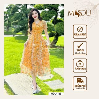 Váy Tiểu Thư MDU4136 Chất Liệu Tơ Óng Ánh, Dáng Xòe Nhẹ Mềm Mại Từ MDU K20-D1-3