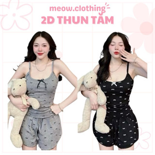 [ Có BIGSIZE ] Set Bộ Ngủ, Đồ Mặc Nhà 2 Dây Quần Đùi Thun Tăm Mát Mịn