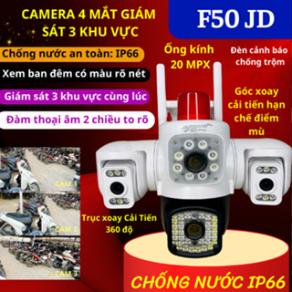 Camera Wifi Máy Bay ngoài trời F50JD 4 mắt xem 3 màn hình 20.0 mpx, 3 mắt xoay 360 độ, đàm thoại 2 chiều, xem đêm có màu