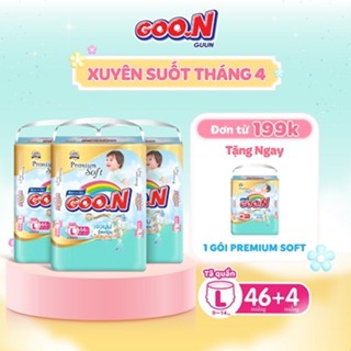 [V] Bộ 3 Tã quần GOO.N Mommy Kiss Premium Soft Size L44/XL40/XXL34/XXXL24