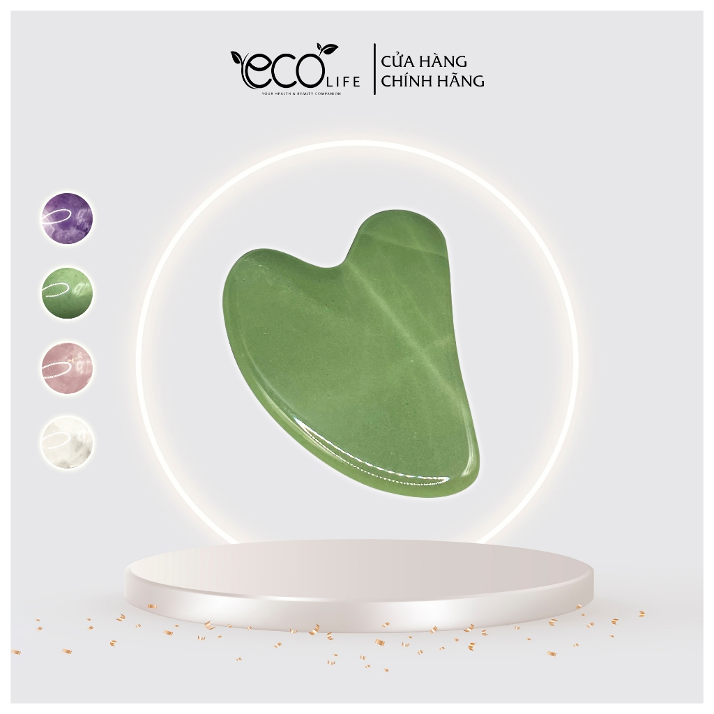 Guasha massage chất liệu đá thạch anh xanh tự nhiên