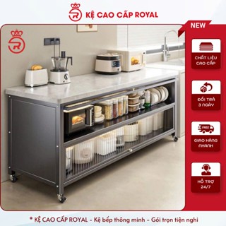 Kệ tủ đa năng, kệ tủ bếp có cửa chống bụi tiện lợi bằng thép cacbon sơn tĩnh điện cao cấp