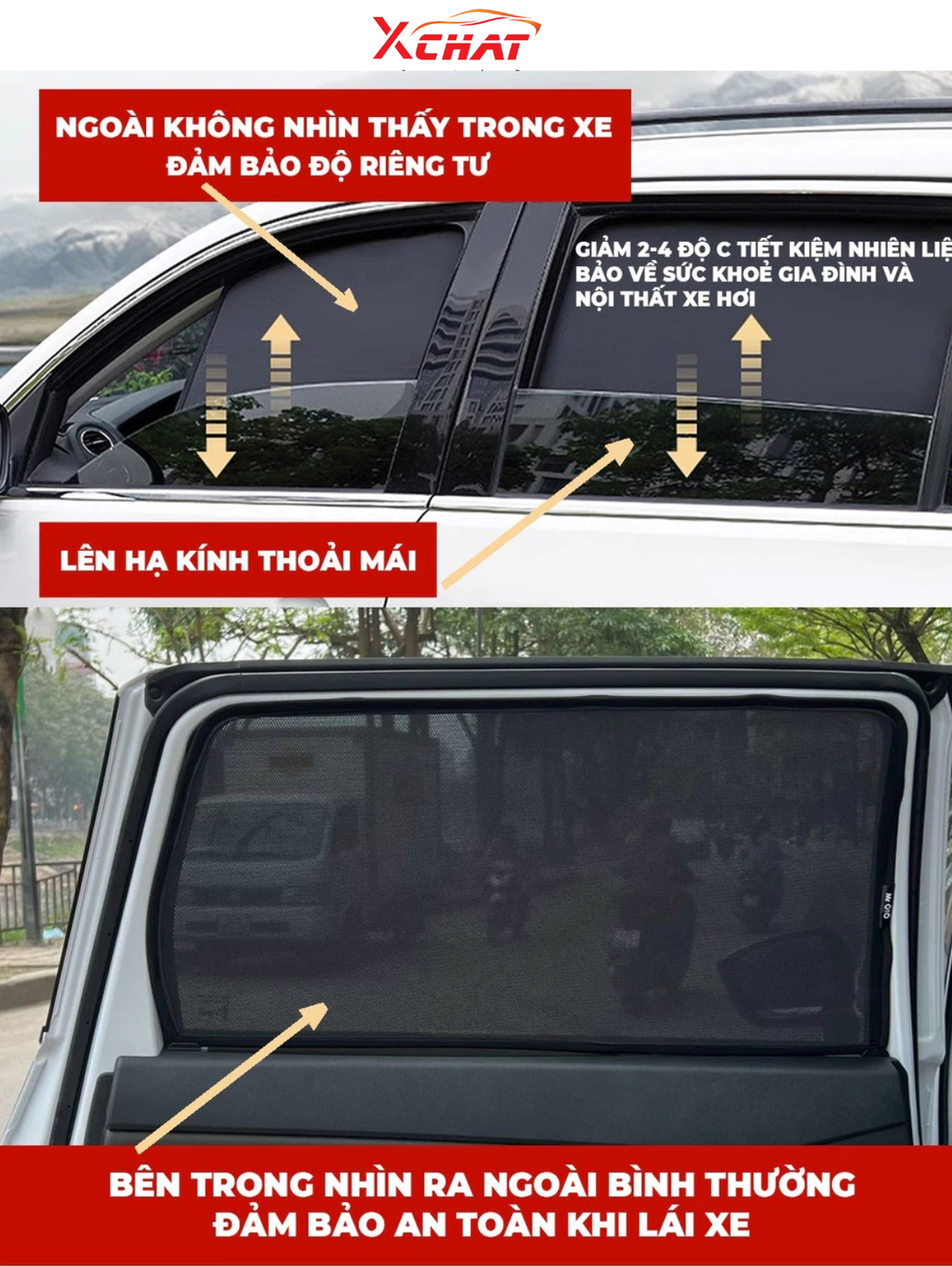 Rèm che nắng ô tô nam châm loại 1 chống tia UV