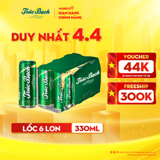 HỎA TỐC HÀ NỘI - Lốc 6 lon Bia Trúc Bạch - HABECO (330ml/ lon)