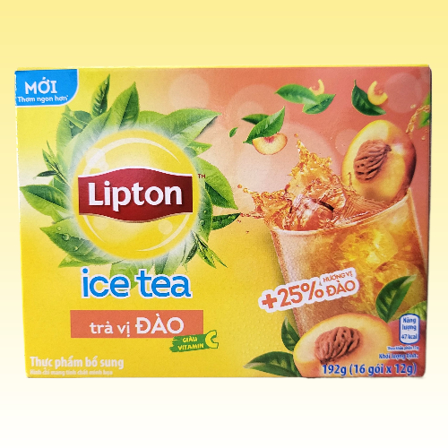 LIPTON [hộp ĐÀO 192g] TRÀ ĐÀO HÒA TAN 3 in 1 Peach Ice Tea