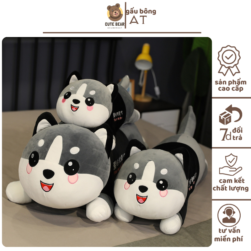[cute] gấu bông chó ngáo mèo ngáo. chó husky chó mèo ngáo siêu to đủ kích thước -xưởng gấu AT