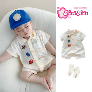 Bộ Body Suit Cổ POLOBABY Hình Con Vật Đáng Yêu Cho Bé Trai Bé Gái