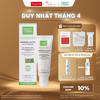 Kem Dưỡng Martiderm Giảm Mụn, Gel Dưỡng Ẩm, Giảm Nhờn, Se Lỗ Chân Lông MartiDerm Acniover Active Cremigel 40ML