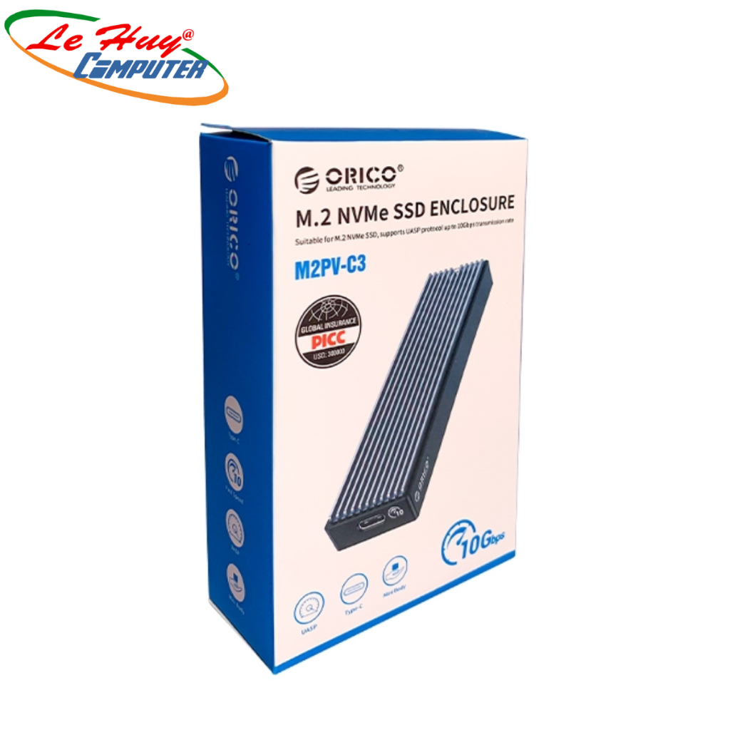 Box di động SSD M.2 PCIe NVMe 10Gbps Orico M2PV-C3 - Hàng Chính Hãng