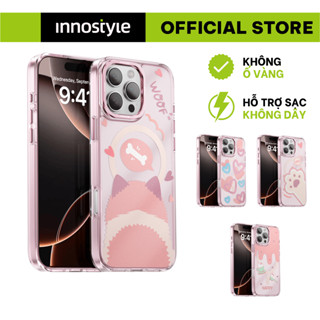Ốp lưng cho iPhone 16 Pro Max Innostyle Magnetic họa tiết Vibes Pink, chính hãng, chống sốc tốt